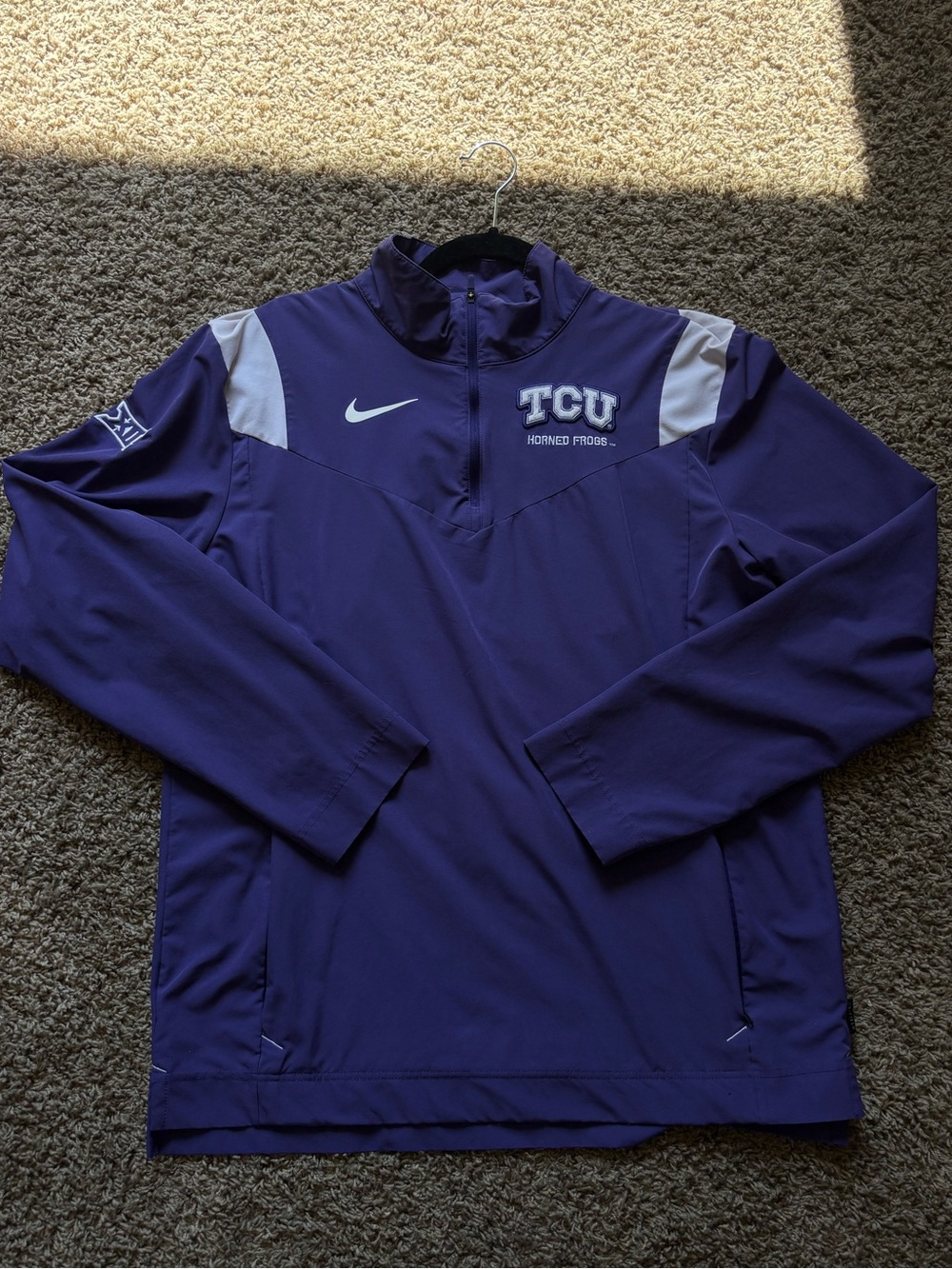 RARE Coach Issued TCU Football Premium Nike Sideline 1/4 Zip Pullover